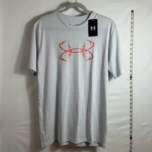 Under Armour BNWT Men's Fish Hook‎ Logo T-Shirt in Halo Gray M